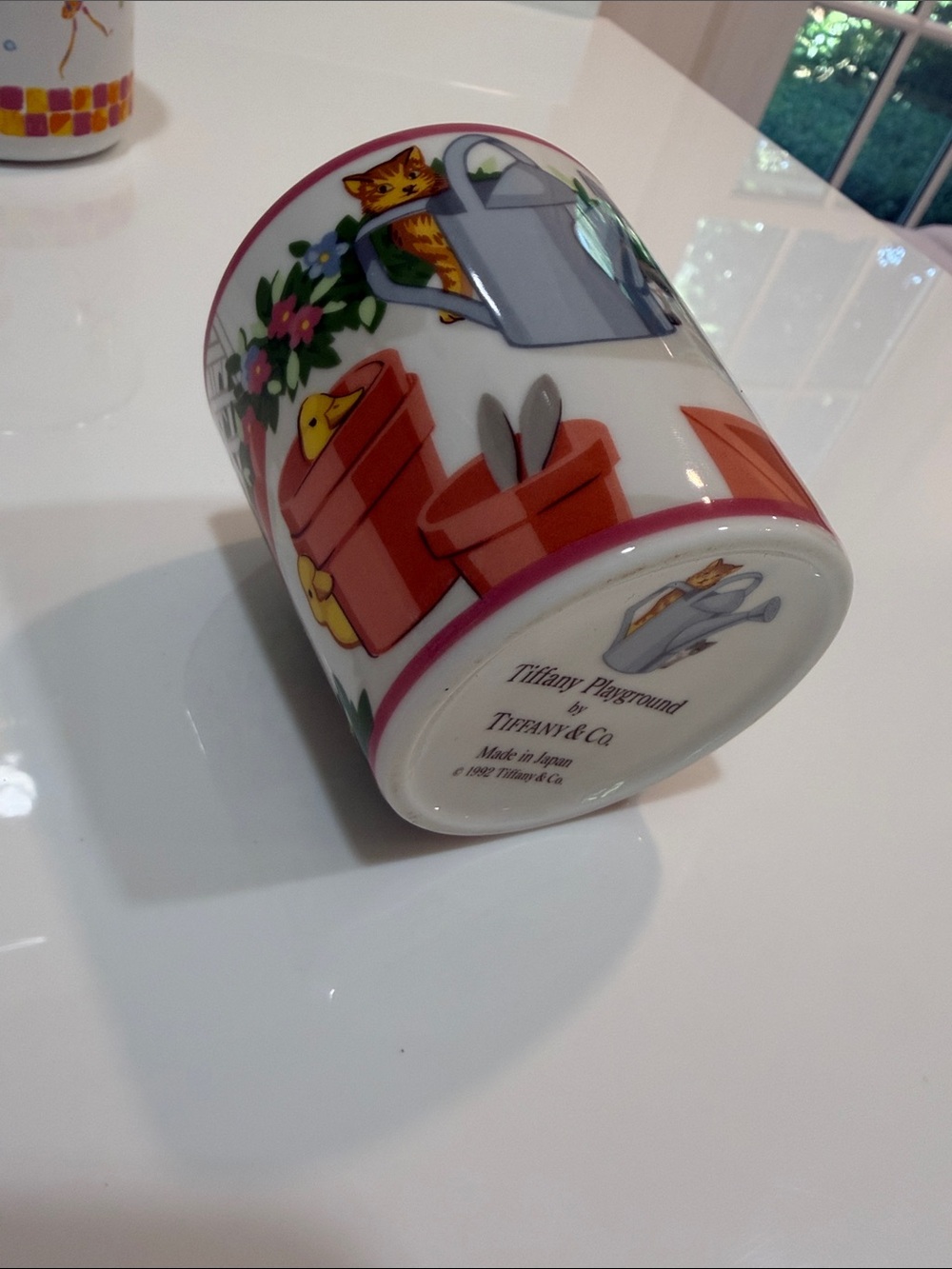 Tiffany & Co Playground Mug Porcelain Japan 1992 Cats Ducks Garde like new